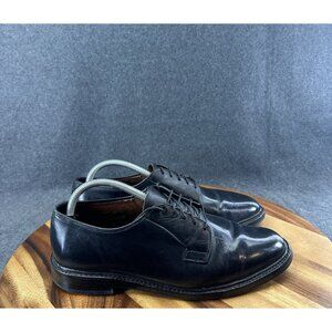 Allen Edmonds Mens 8.5D Leeds Black Plain-toe Blucher Dress Shoes 9521
